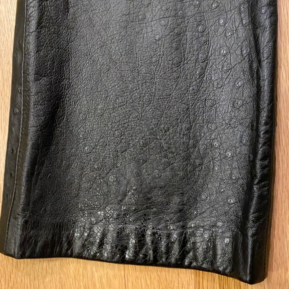 111 State Womens Black Ostrich Leather Pants / Lined / Size 8 - Picture 3 of 11
